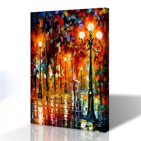 Sokak Manzarası - Leonid Afremov Kanvas Tablo
