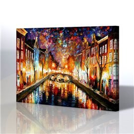 Sokak Manzarası - Leonid Afremov Kanvas Tablo