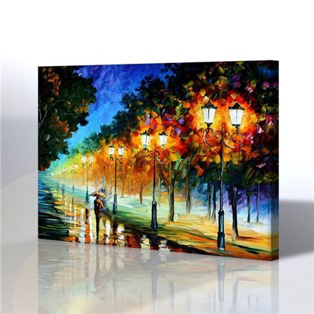 Sokak Manzarası - Leonid Afremov Kanvas Tablo