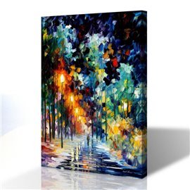 Sokak Manzarası - Leonid Afremov Kanvas Tablo