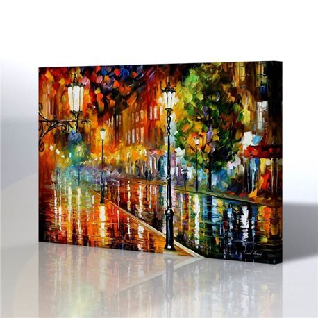 Sokak Manzarası - Leonid Afremov Kanvas Tablo