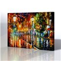 Sokak Manzarası - Leonid Afremov Kanvas Tablo