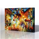 Sokak Manzarası - Leonid Afremov Kanvas Tablo