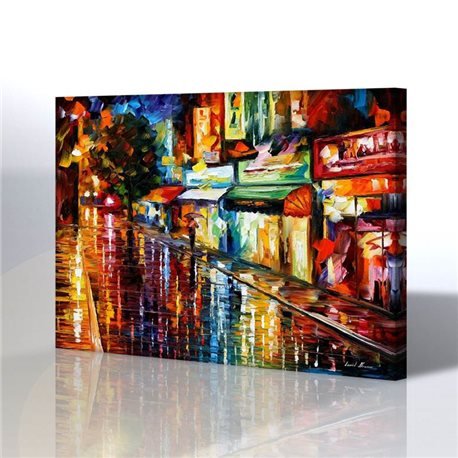 Sokak Manzarası - Leonid Afremov Kanvas Tablo