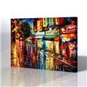 Sokak Manzarası - Leonid Afremov Kanvas Tablo
