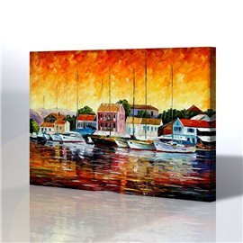 Sokak Manzarası - Leonid Afremov Kanvas Tablo