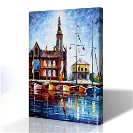 Sokak Manzarası - Leonid Afremov Kanvas Tablo
