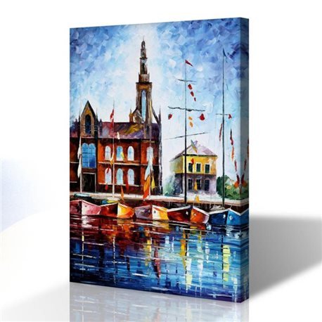 Sokak Manzarası - Leonid Afremov Kanvas Tablo