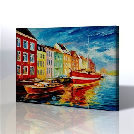 Sokak Manzarası - Leonid Afremov Kanvas Tablo