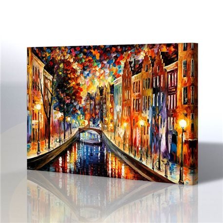 Sokak Manzarası - Leonid Afremov Kanvas Tablo