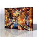 Sokak Manzarası - Leonid Afremov Kanvas Tablo