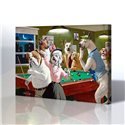 Bilardo Oynayan Köpekler Kanvas Tablo