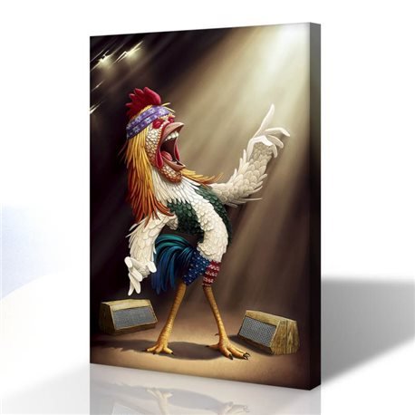 Şarkıcı Horoz Kanvas Tablo