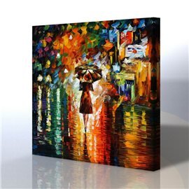 Sokak Manzarası - Leonid Afremov Kanvas Tablo