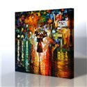 Sokak Manzarası - Leonid Afremov Kanvas Tablo