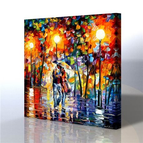 Sokak Manzarası - Leonid Afremov Kanvas Tablo