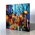 Sokak Manzarası - Leonid Afremov Kanvas Tablo