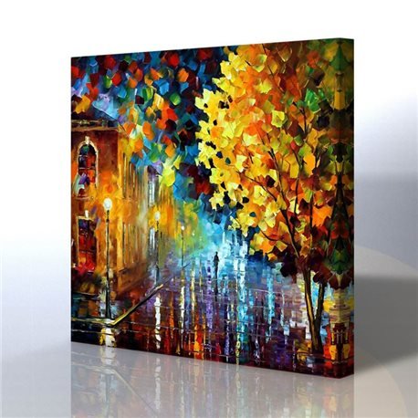 Sokak Manzarası - Leonid Afremov Kanvas Tablo