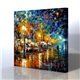 Sokak Manzarası - Leonid Afremov Kanvas Tablo