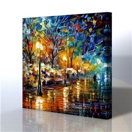 Sokak Manzarası - Leonid Afremov Kanvas Tablo