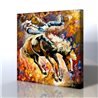 Atlar Ve Kovboy - Leonid Afremov Kanvas Tablo
