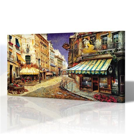 Kafe Restoran Manzarası Kanvas Tablo