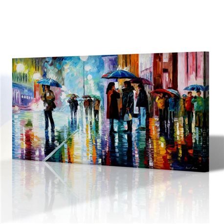 Sokak Manzarası - Leonid Afremov Kanvas Tablo