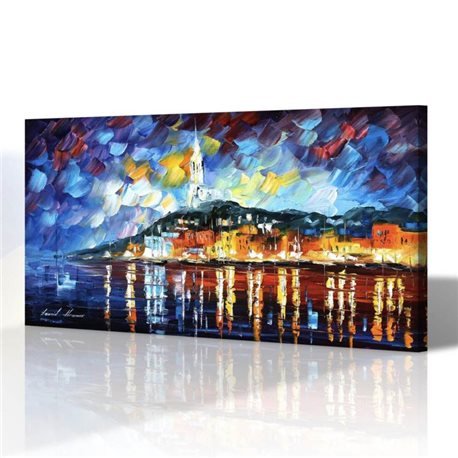 Sokak Manzarası - Leonid Afremov Kanvas Tablo