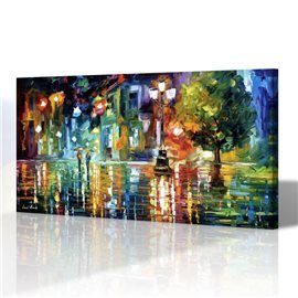 Sokak Manzarası - Leonid Afremov Kanvas Tablo