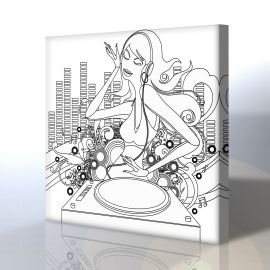 DJ - Müzik Kanvas Boyama Tablosu
