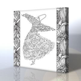 Çerçeveli Mevlana Kanvas Boyama Tablosu (Mandala Tablosu)