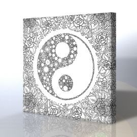 Ying Yang - Çiçekler Kanvas Boyama Tablosu 